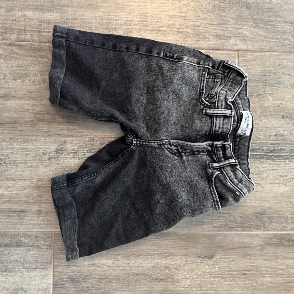 Boys Abercrombie Black Faded Denim Shorts